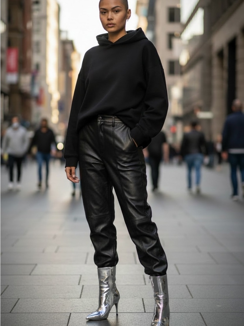 A New Day Shandra Metallic Silver Mirror Chrome Stiletto Ankle Boots